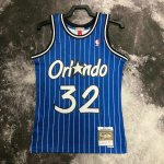 Maillot de Basket #32 Shaquille O'neal Magic 1994-95 M&N Imprimé Bleu